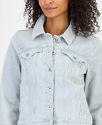 Style & Co Women's Striped Denim Jacket, Macy's Exclusive