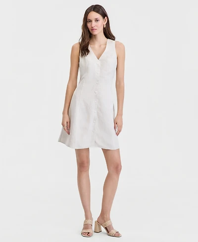 On 34th Women's Linen-Blend V-Neck Mini Dress, Macy's Exclusive