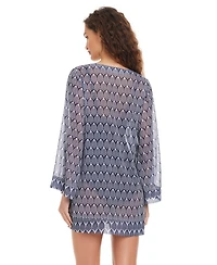 Beyond Control Women's Front Tie V-Neck Swim Cover Up Shirt
