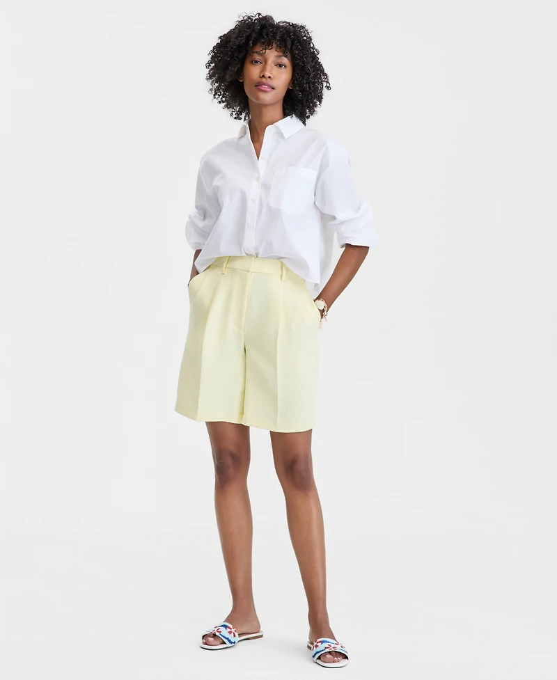 On 34th Women's High-Rise Crepe Bermuda Shorts, Macy's Exclusive