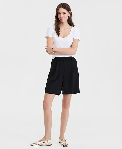 On 34th Women's High-Rise Crepe Bermuda Shorts, Macy's Exclusive