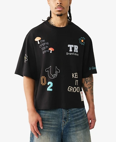 True Religion Men's Short-Sleeve Multi Logo T-Shirt