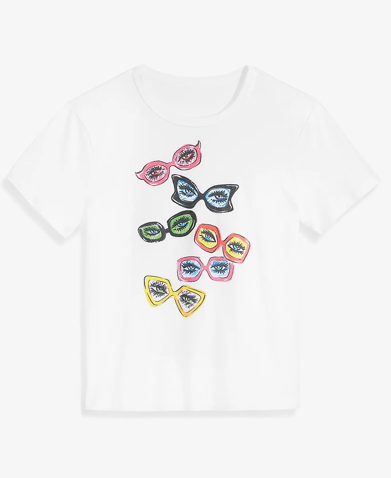 Women's Cropped Sunglasses T-Shirt, Macy's Exclusive- Molly Rogers Capsule Collection