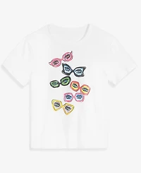 Women's Cropped Sunglasses T-Shirt, Macy's Exclusive- Molly Rogers Capsule Collection