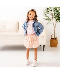 Sweet Wink Little Girls Big Sis Embroidered Patch Short Sleeve T-Shirt