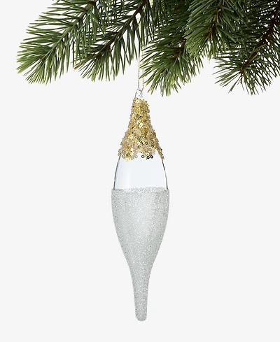Holiday Lane Gilded Glamour Glass Frosted Finial Ornament, Macy's Exclusive