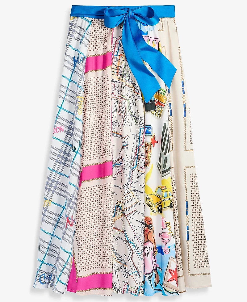 Women's Spliced-Print Maxi Skirt- Molly Rogers Capsule Collection
