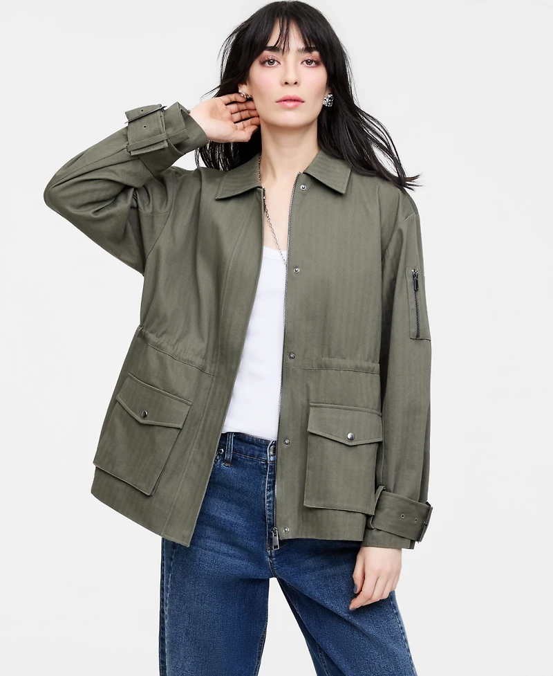 Women's Back Pocket Utility Jacket, Macy's Exclusive- Molly Rogers Capsule Collection