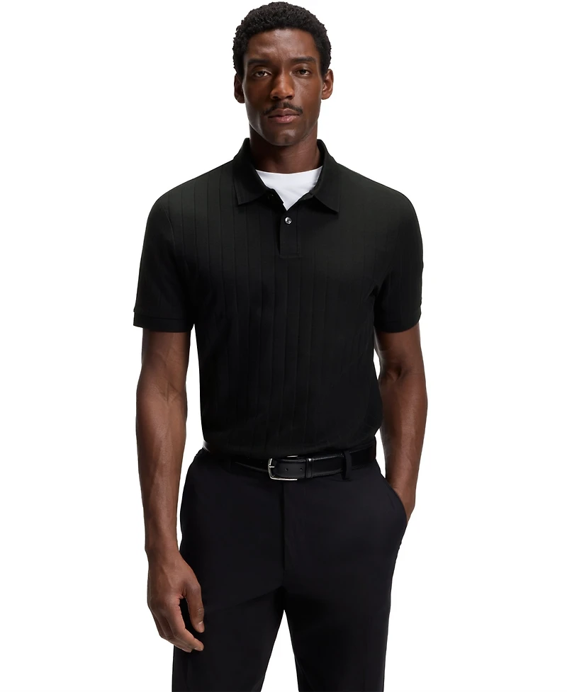 Boss by Hugo Men's Mercerized-Cotton Striped Polo Shirt