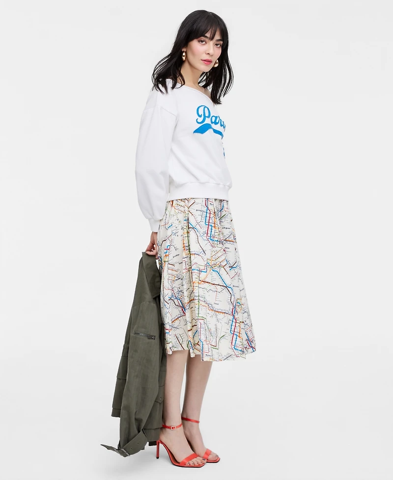 Women's Subway-Print Full Skirt, Macy's Exclusive- Molly Rogers Capsule Collection