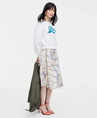 Women's Subway-Print Full Skirt, Macy's Exclusive- Molly Rogers Capsule Collection