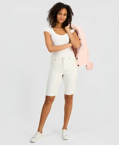 Style & Co Women's Mid-Rise Denim Bermuda Shorts, Macy's Exclusive
