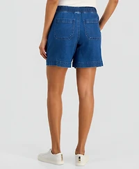 Style & Co Women's Denim High-Rise Pull-On Shorts, Macy's Exclusive