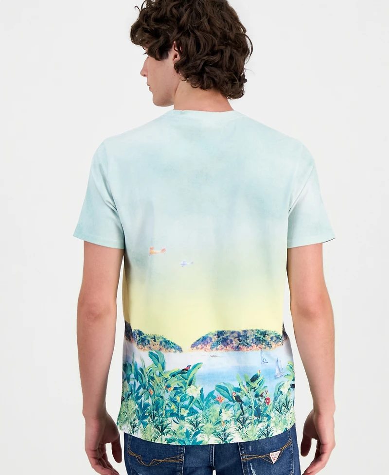 Guess Men's Sunset Riviera Printed T-Shirt