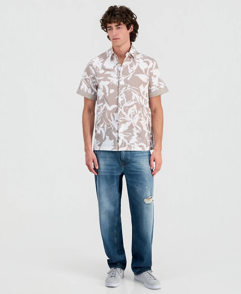 Guess Men's Allover Print Button-Up Shirt