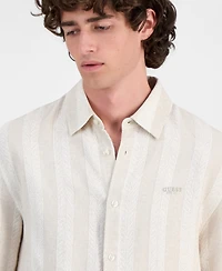 Guess Men's Textured Jacquard Button-Up Shirt