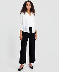 Kasper Women's Open-Front Long-Sleeve Cardigan