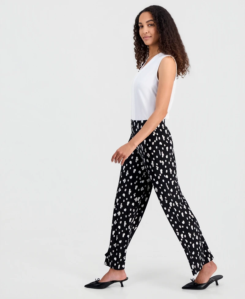 Kasper Women's Printed Wide-Leg Pants