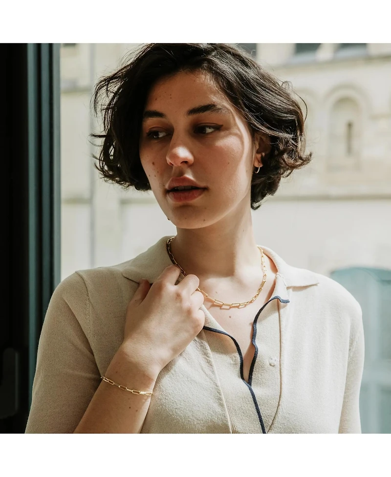 Vincero Women's Gold Chain Link Bracelet in Stainless Steel, Adjustable 7"