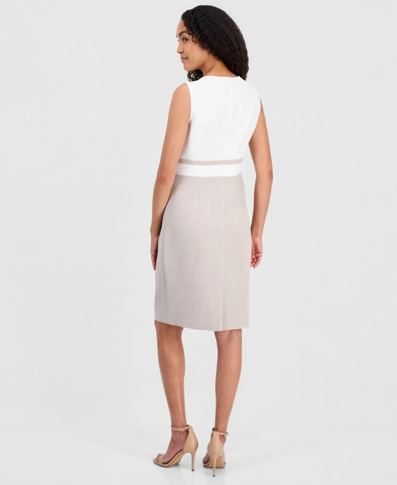 Kasper Women's Sleeveless Colorblocked Sheath Dress