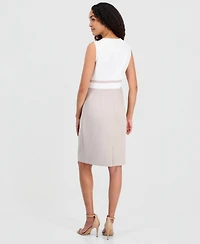 Kasper Women's Sleeveless Colorblocked Sheath Dress