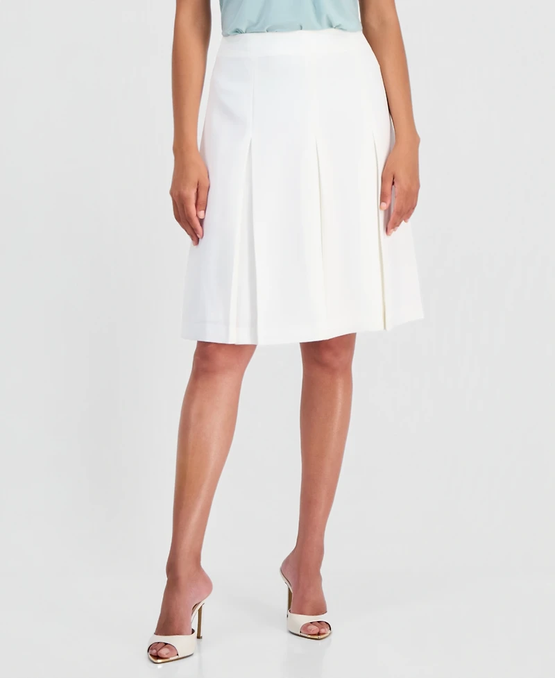 Kasper Petite Pleated Flare Midi Skirt