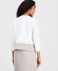 Kasper Women's Open-Front Border Jacket