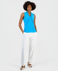 Kasper Women's Sleeveless Knotted-Front Top