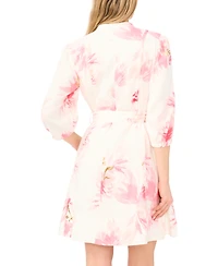 CeCe Women's Belted Button-Front Dress