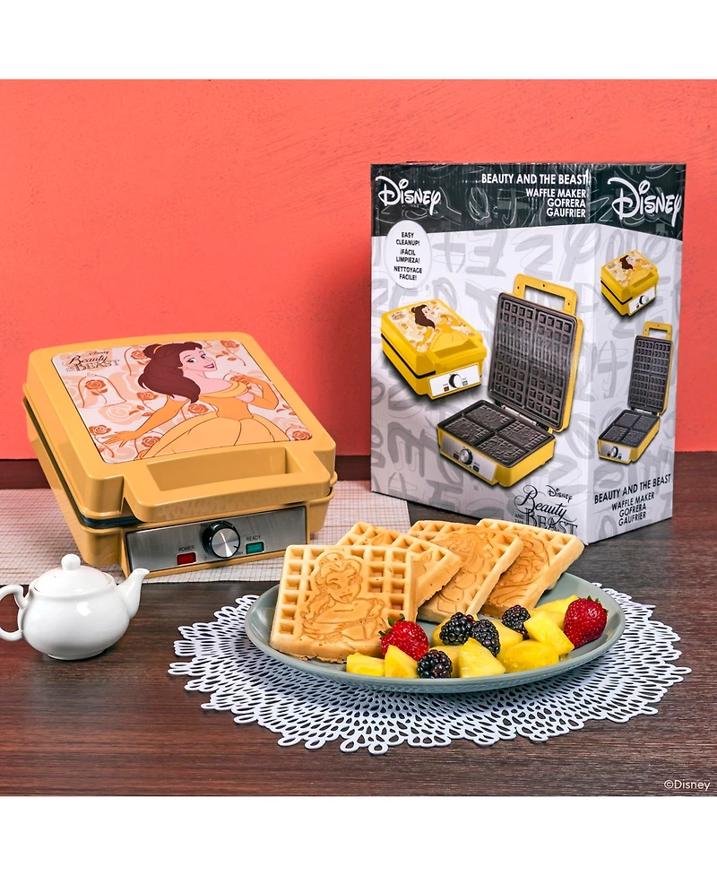 Uncanny Brands Disney Beauty and the Beast Deluxe Waffler - Belle and the Beast on Your Waffles