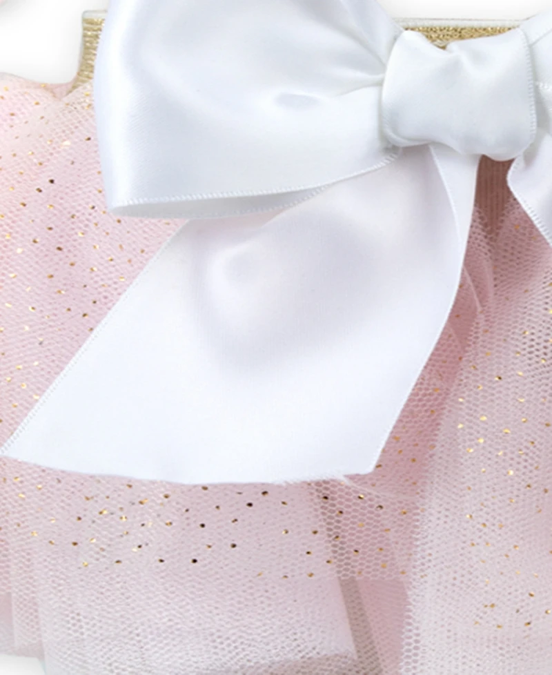 Baby Essentials Girls' Short-Sleeve Bodysuit and Skirt, 4-Piece Set