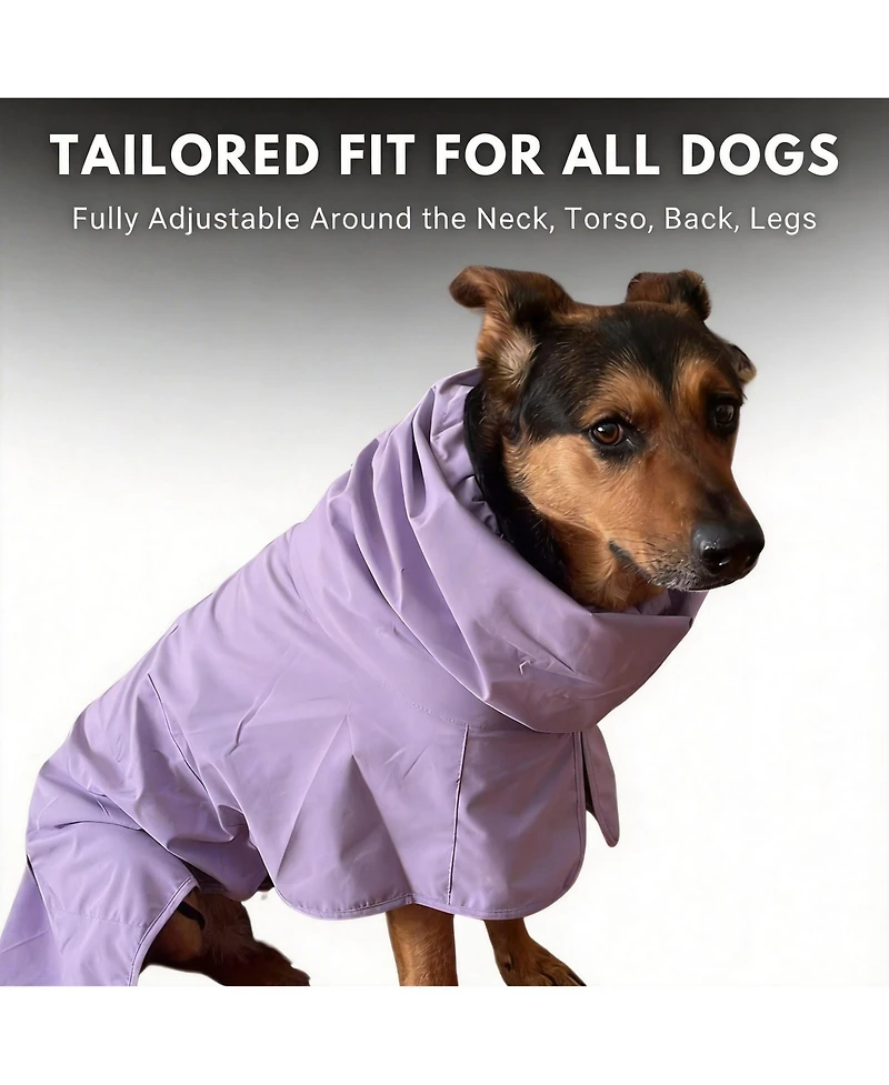 Aronkl Dog Raincoat - Waterproof, Windproof, Reflective, Breathable, Coverage