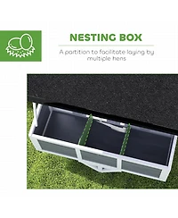 PawHut 43" Chicken Coop with Wheels, Chicken Tractor for 2-4 Hens, Rabbits