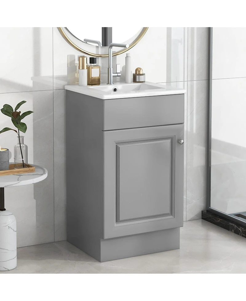 Sillysis Bathroom Vanity with Sink, Painted Mdf Cabinet, Soft Close Door, Adjustable Shelf & Organizer for Small Spaces
