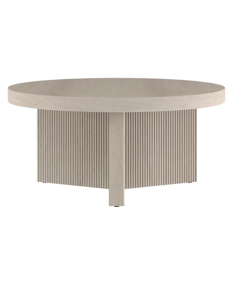 Hudson & Canal Holm 32" Wide Round Fluted Coffee Table