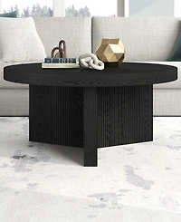 Hudson & Canal Holm 32" Wide Round Fluted Coffee Table