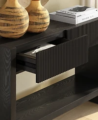 Hudson & Canal Manzanita 48" Solid Wood Wide Rectangular Fluted Console Table