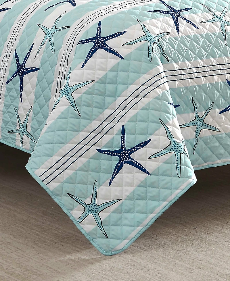 Avanti Starfish Stripe Reversible 3-Pc. Quilt Set