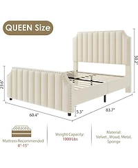 gaomon Size Platform Bed Frame with 50.2" Headboard