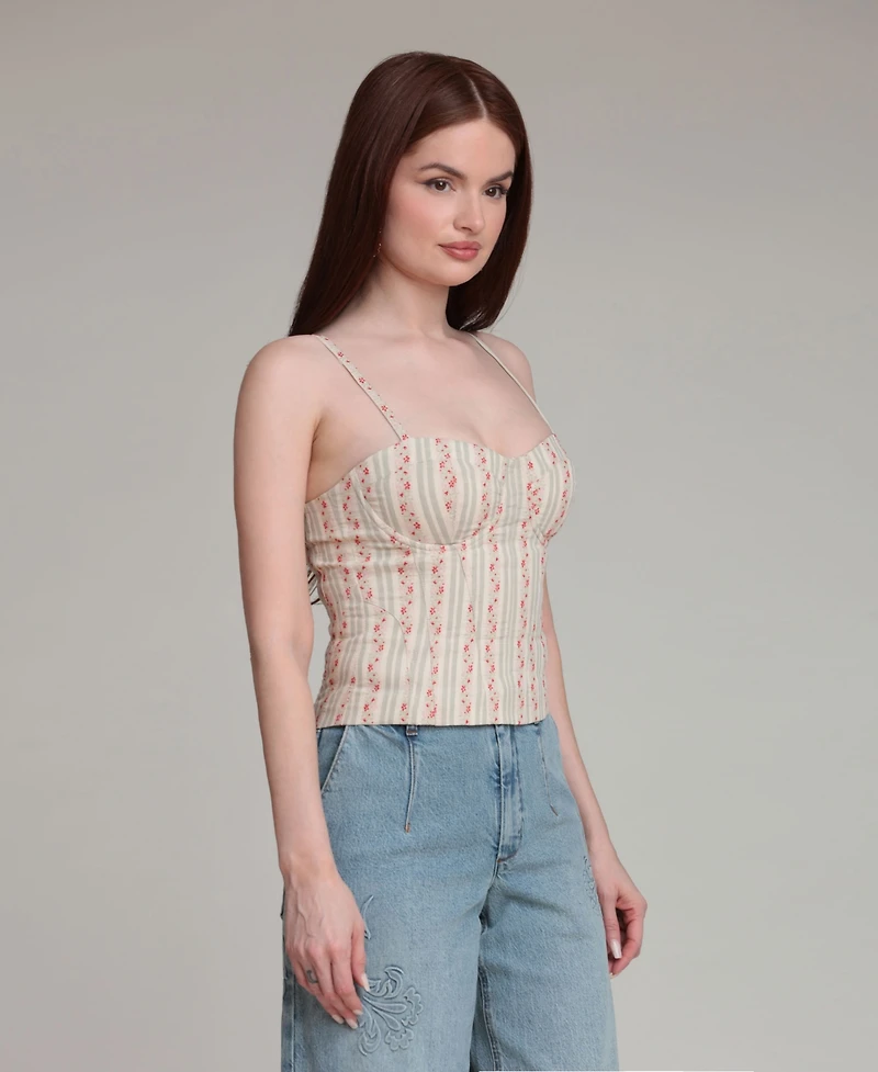 Avec Les Filles Women's Sweetheart Neck Mini Top