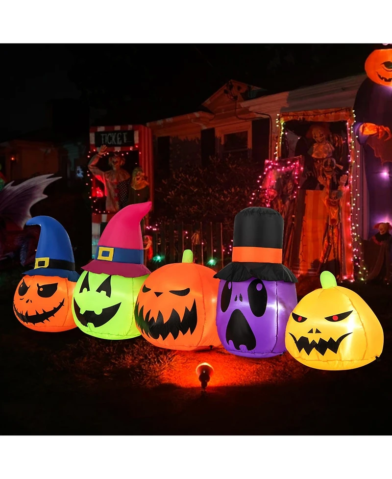 9 Ft Inflatable Pumpkin Patch Family Blow up Yard Halloween