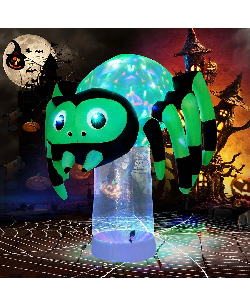 6 ft Halloween Inflatable Spider Pre-Lit Floating Decoration w/