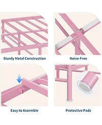 gaomon Full Bed Frame for Kids, Full Size Bed with Headboard and Footboard, Heart Shaped Platform Bed Frame, Heavy Metal Slat Support, Noiseless
