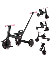 Mecale 4-in-1 Foldable Toddler Tricycle with Push Handle with Adjustable Seat