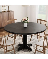 gaomon 47 Inch Round Dining Table for 4-6 People,with Wooden Tabletop and Legs(Only Table