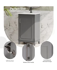 Sillysis Small Bathroom Vanity Cabinet with Ceramic Sink, Soft Close Door & Ample Storage for Compact Spaces