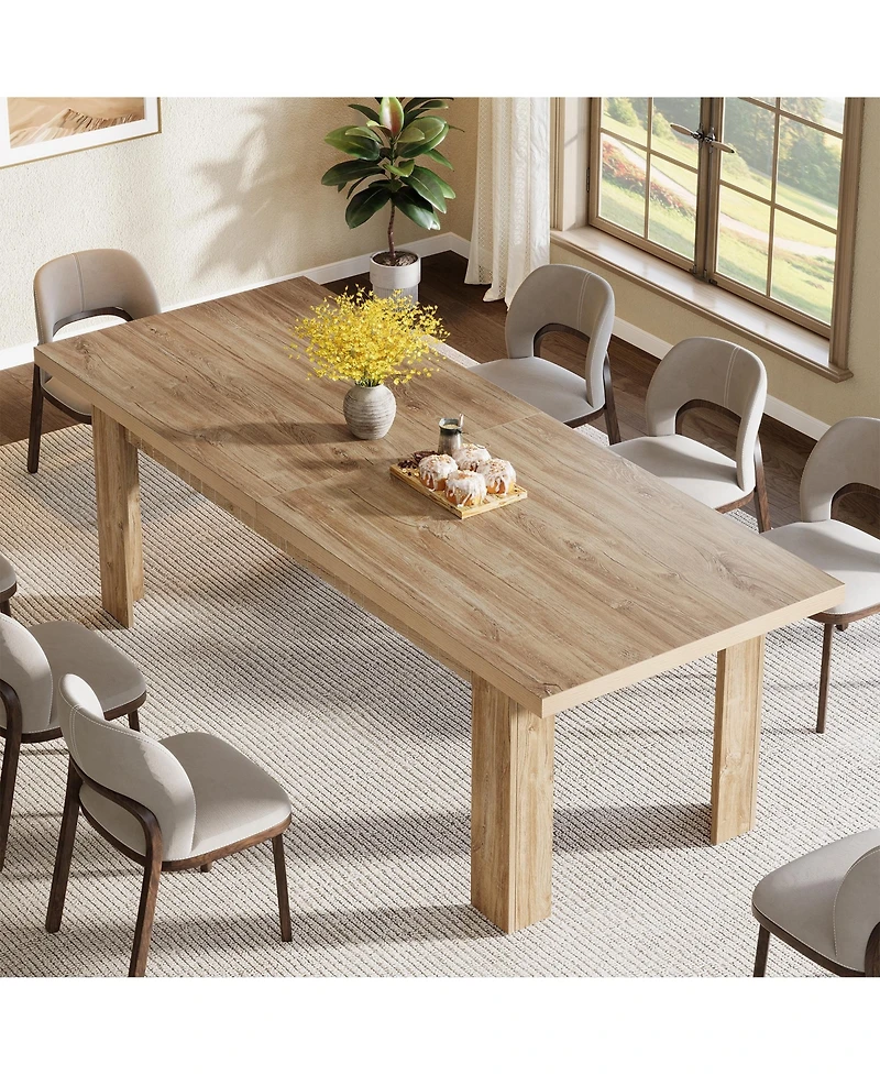 Tribesigns 79 Inch Wood Dining Table for 6-8 People, Extra Long Kitchen Table