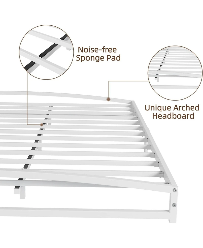 gaomon King Low Bed Frame 6 Inch Heavy Duty Metal Platform Mattress Foundation Noise-Free No Box Spring Easy Assembly