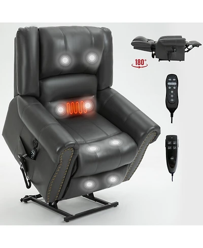 Streamdale Furniture Dual Motor Power Lift Recliner Chair with Heat Massage
