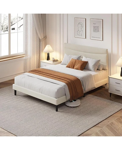 gaomon Bed Frame with Headboard, Velvet Upholstered Platform Bed Frame No Box Spring Needed with Under-Bed Storage and Strong Wood Slats Support.